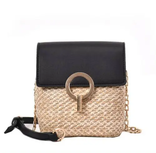 Women Bohemian Rattan Straw Bag Shoulder Woven Crossbody Vintage Beach Wicker Summer Bags For Women 2019 Ladies Beach Bags