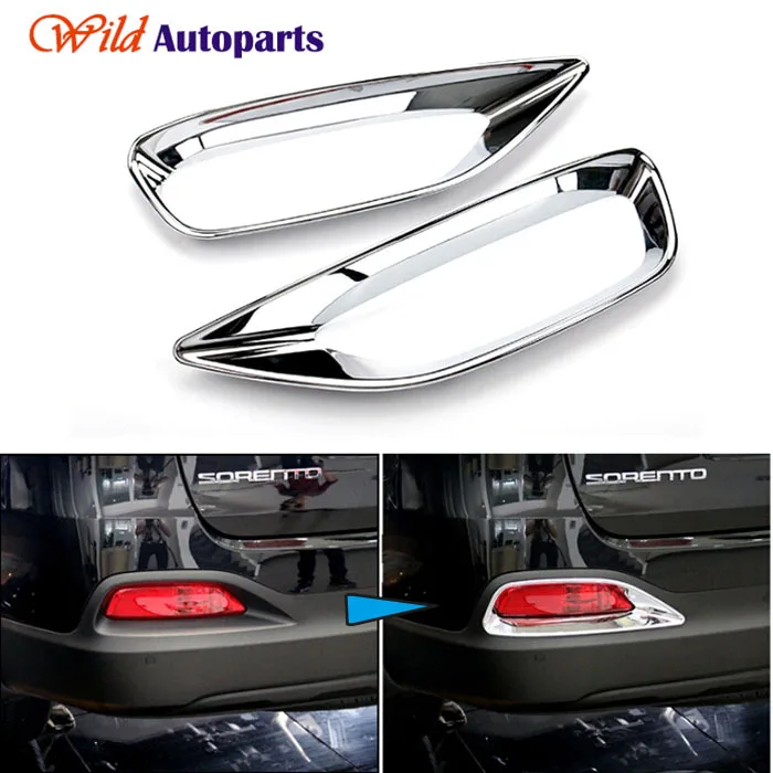 2pcs ABS Chrome Rear Fog Light Cover Trim Garnish ...