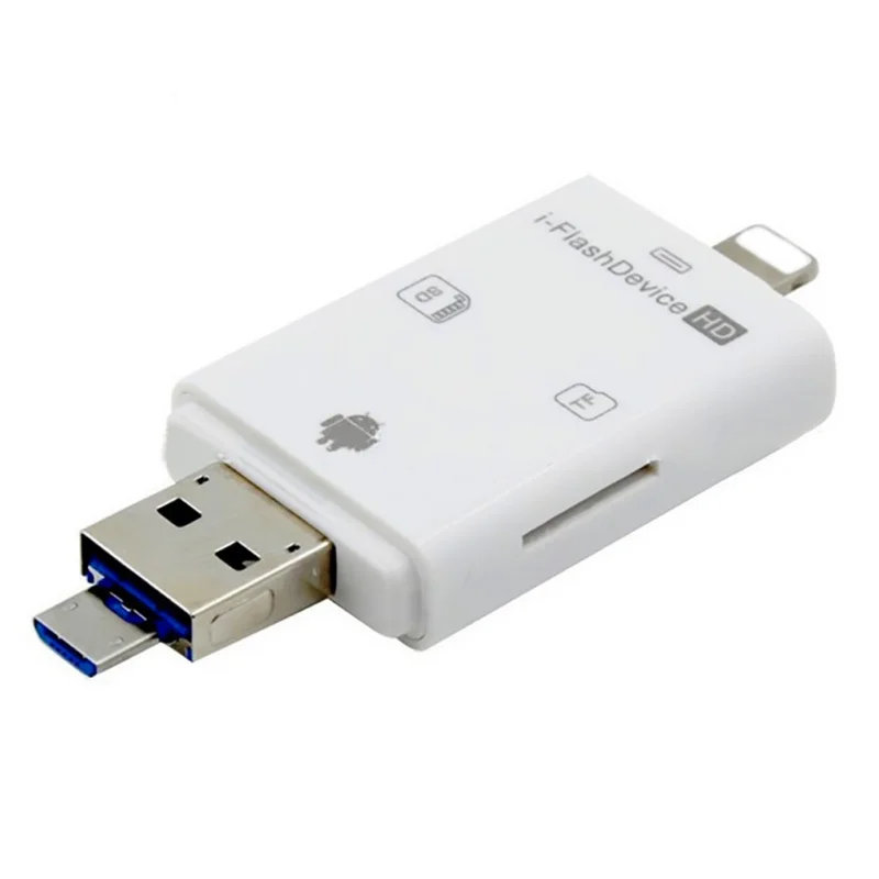 

Portable and light design SD/ TF Card Reader Adapter Lightning/Micro USB/USB for IOS Android iPhone