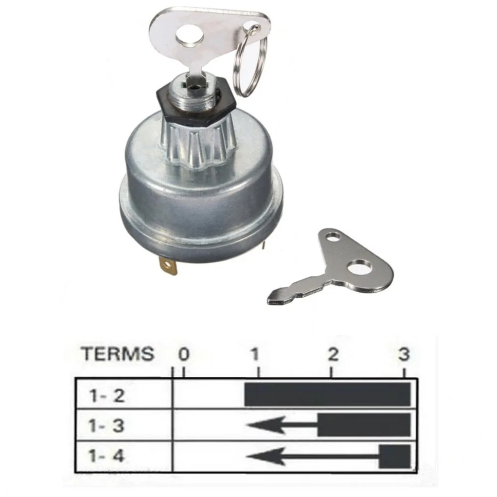 Universal Car Tractor Forklift Truck Ignition Starter Key Switch with 2