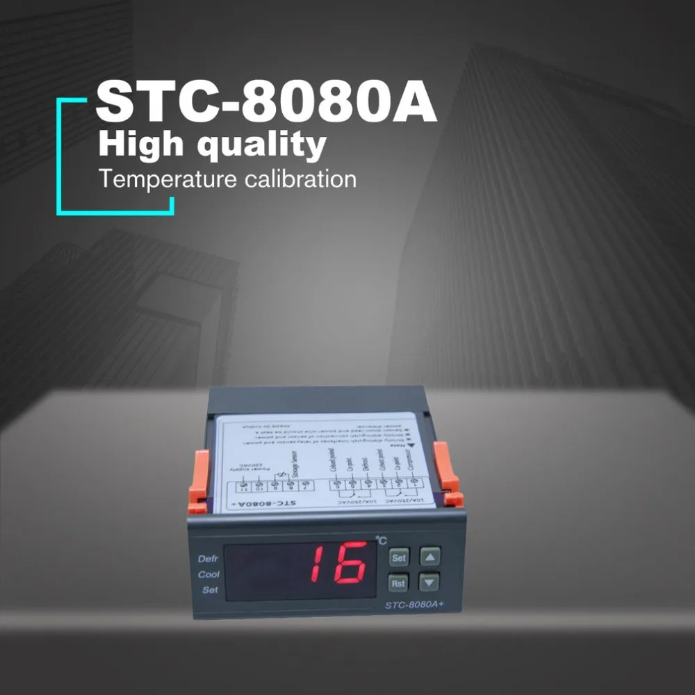 

STC-8080A Refrigeration Temperature Controller Automatic Timing Defrost Intelligent Thermostat Alarm Function 12V 110V 220V