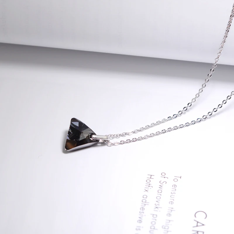 BAFFIN мини треугольник кулон ожерелье кристаллы от SWAROVSKI элементы серебряного цвета ожерелья для женщин дети простые ювелирные изделия