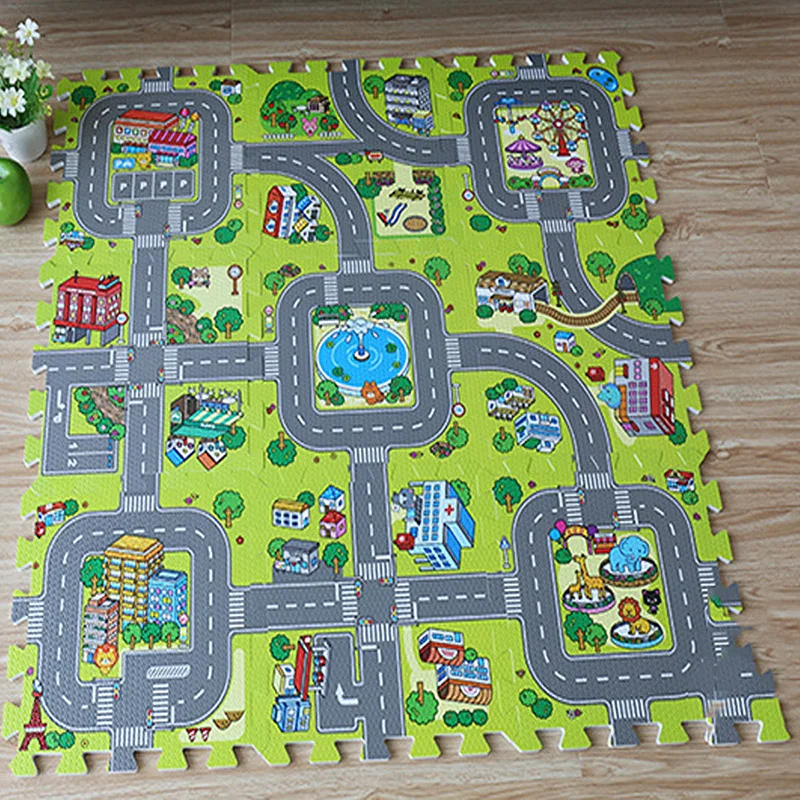 Baby Traffic Route Puzzle Play Mat Children Educational Split Joint EVA Foam Crawling Pad Game Carpet Kids Toys Gift Rug Playmat