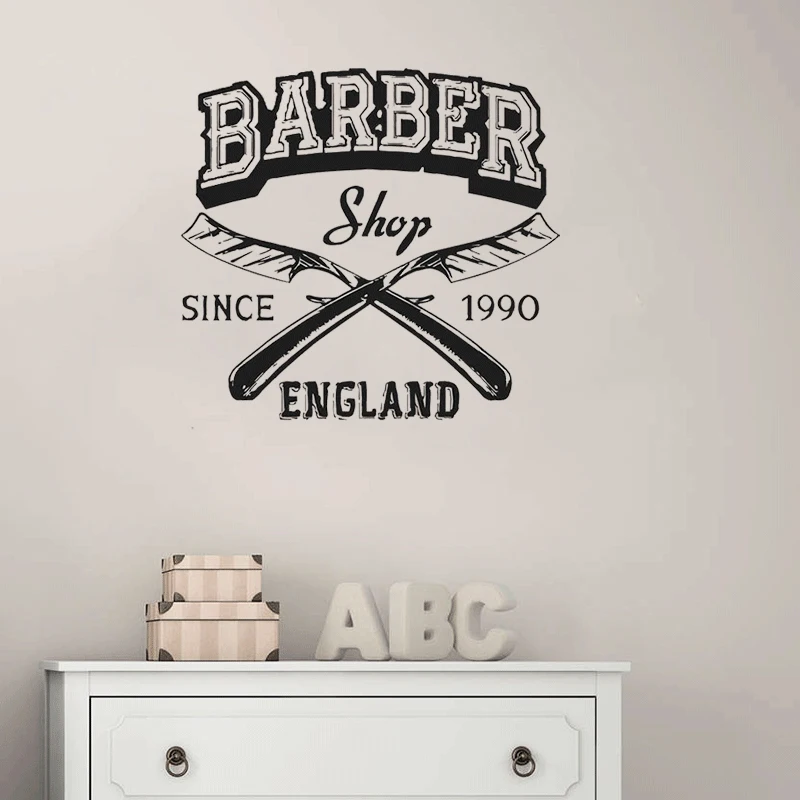 STIZZY Wall Decal Barbershop LOGO Vinyl Stickers Man Hair Salon Window Decor Removable Fashion Haircut Hairdresser DIY A280 | Дом и сад