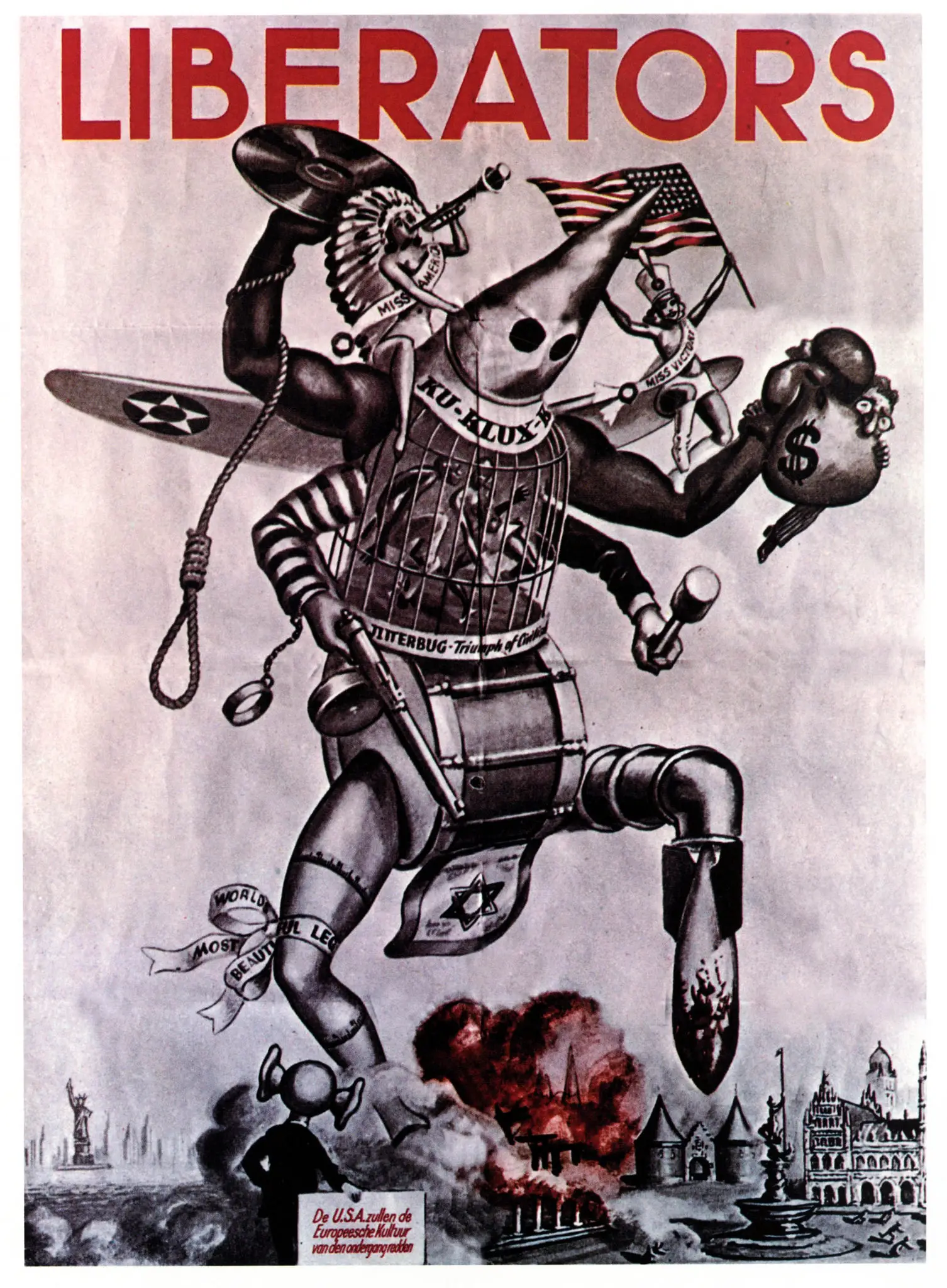 Vintage Ww2 Propaganda Poster Americans Liberate Holland Classic