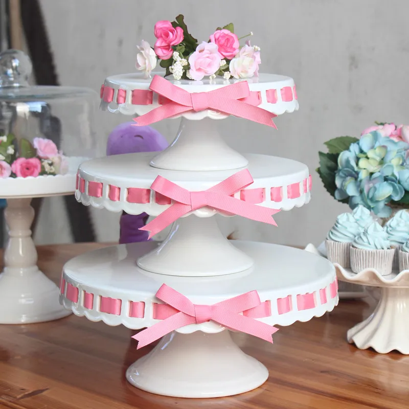 8 дюймов 10 дюймов керамические стоять торт с нож свадьбы конфеты дисплей белый кекса свадебный торт плиты кекс украшения дисплей