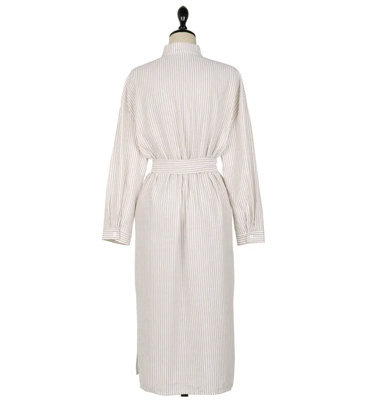 Colorfiath vestidos, primavera outono elegantes casual listrado