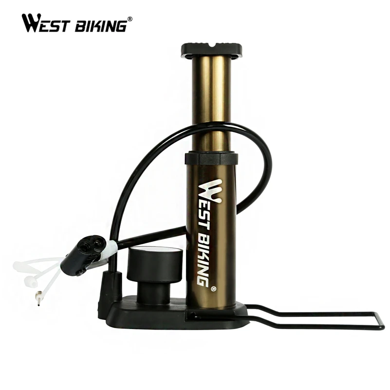 

WEST BIKING Bicycle Pump Portable Bike Foot Floor Pump High Pressure Gauge Mini Ultra-light 120Psi Cycling Tire MTB Bikes Pump