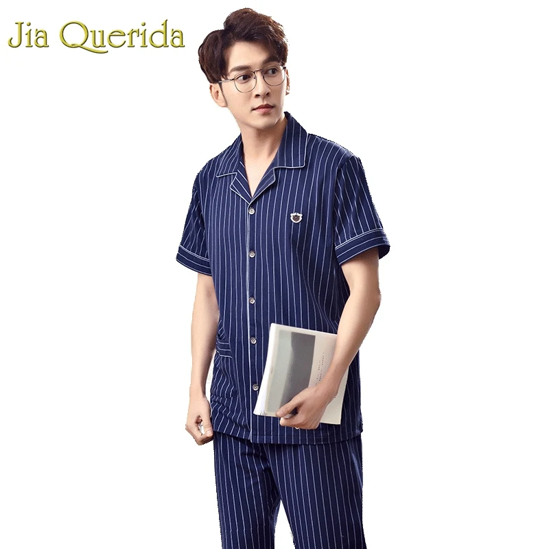 J & Q мужские пижамы Мужская одежда для сна весна 2019 новинка 100% хлопок пижама Homme Coton