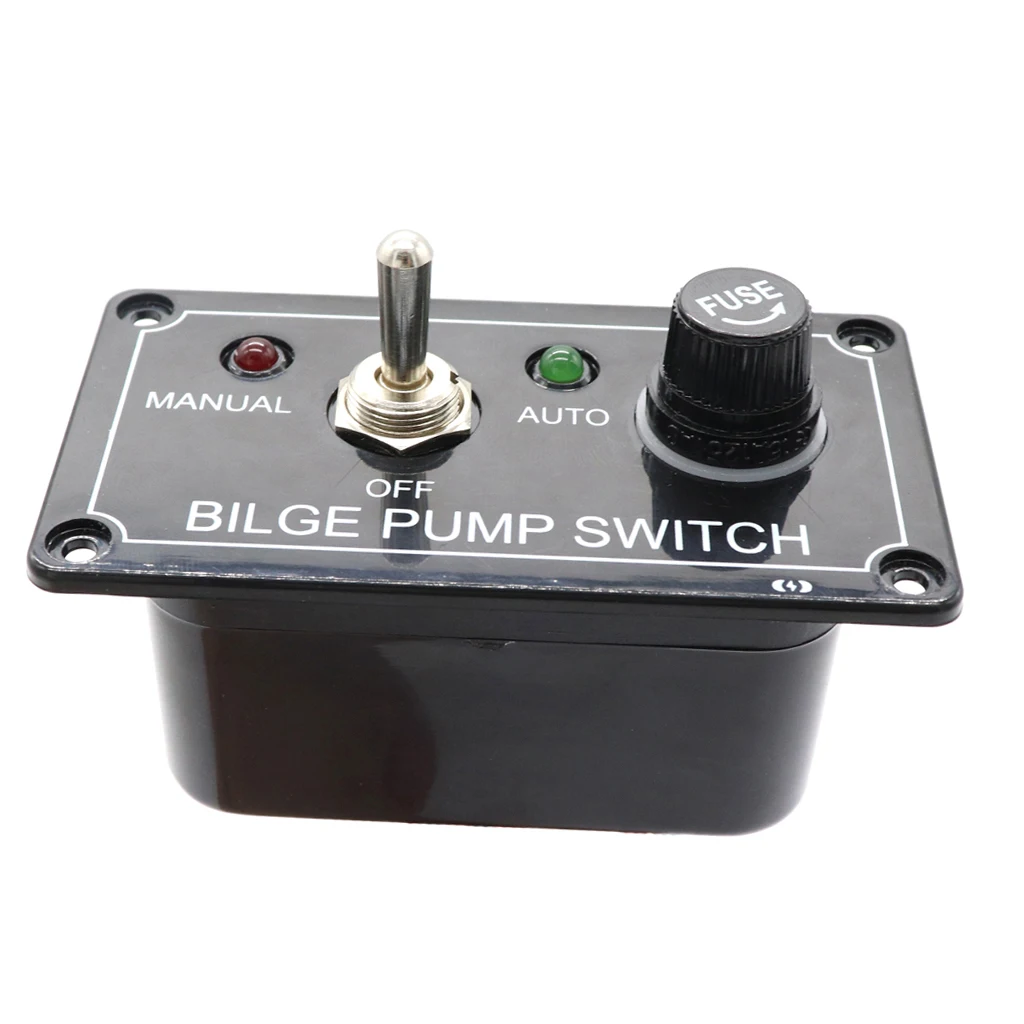 Bilge Alarm Pump Switch Panel 3 Way Toggle Switch, Manual-Off-Auto Panel de interruptores Panneau de commutation