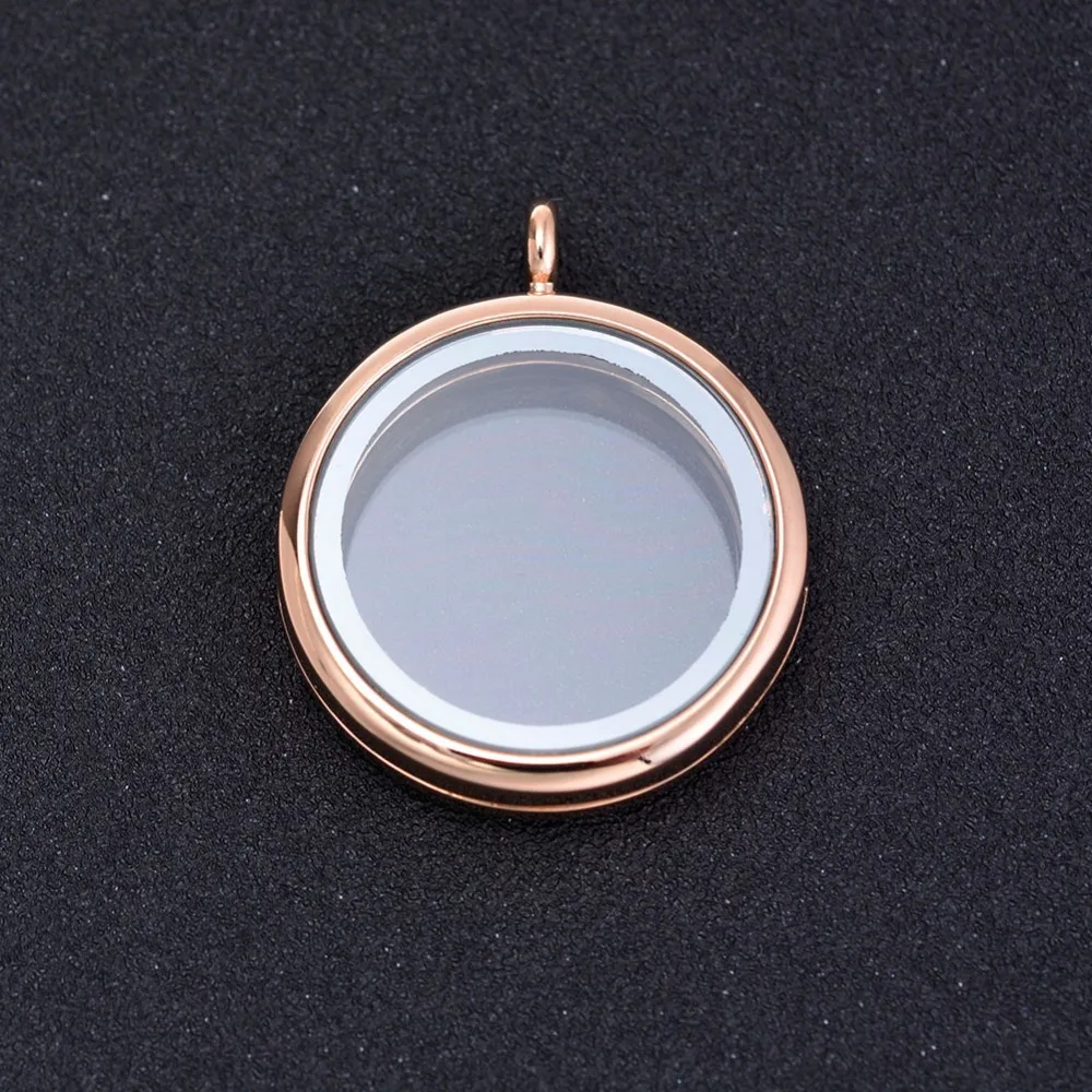 Pure Gold Color Round glass Pendant Locket For Imitation