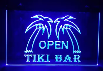 

B-176 tiki Bar open beer bar pub club 3d signs LED Neon Light Sign vintage home decor crafts