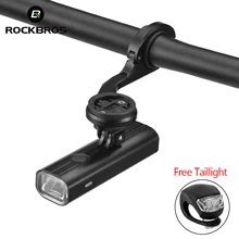 ROCKBROS 400LM велосипедный светильник велосипедный головной светильник с держателем IPX4 USB Перезаряжаемый велосипедный флэш-светильник комбинированный передний держатель