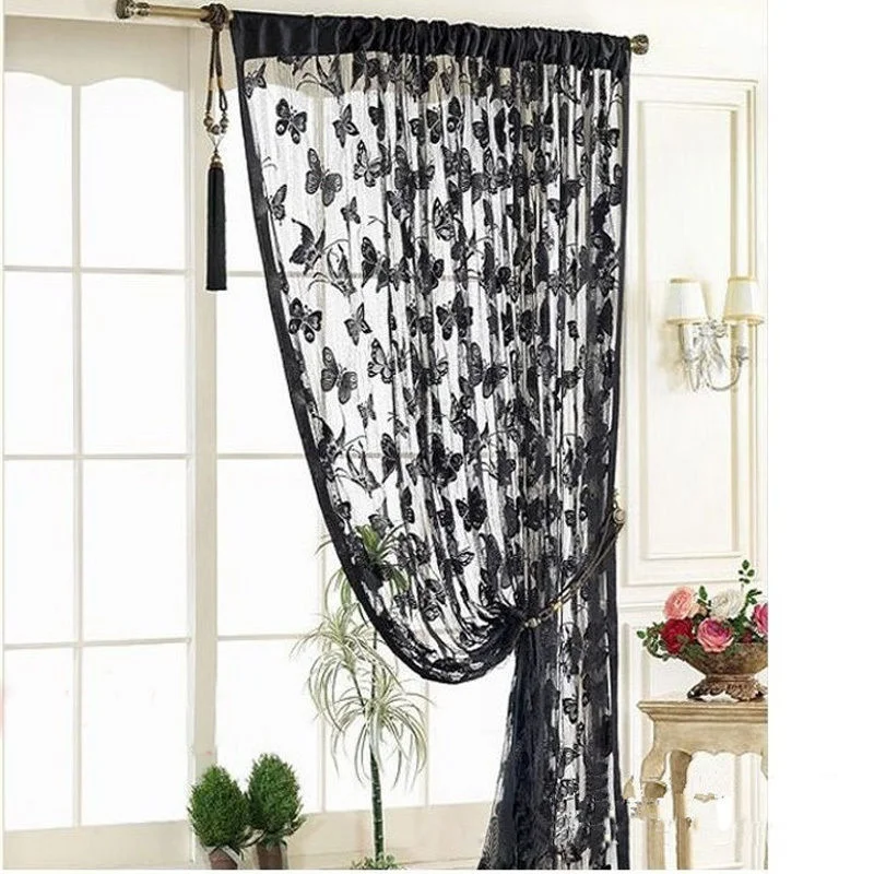 

2*1m String Curtain Shiny Crystal Beads Line Yarn Curtain Divider Sheer Door Window String Living Room Wall Tassel decoration