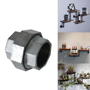 

4Pcs/Lot G1/2'' Union Femal Flat Seat iron without Gaskets iron cast pipe fittings for industrial style Home Decor Holder