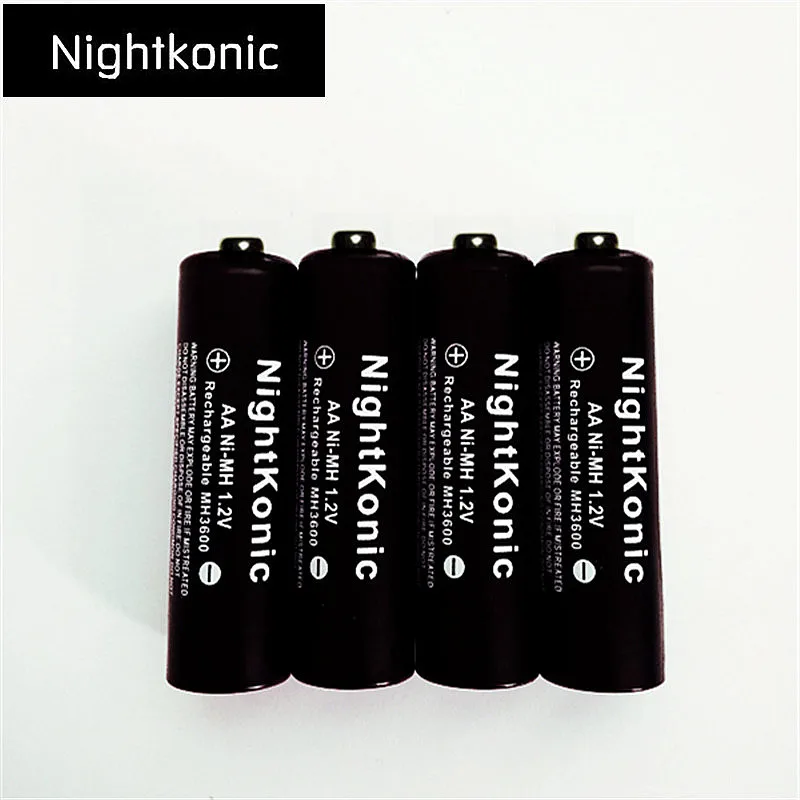 

4 PCS/LOT aa battery NightKonic 1.2V NI-MH AA Rechargeable Battery BLACK