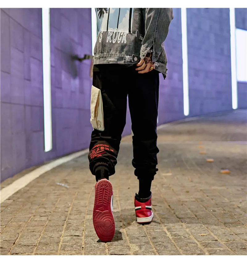 Aolamegs мужские брюки-карго из кусков, спортивные брюки, мужские брюки с эластичной резинкой на талии, модные брюки с высокой посадкой, спортивные штаны для бега, уличная одежда