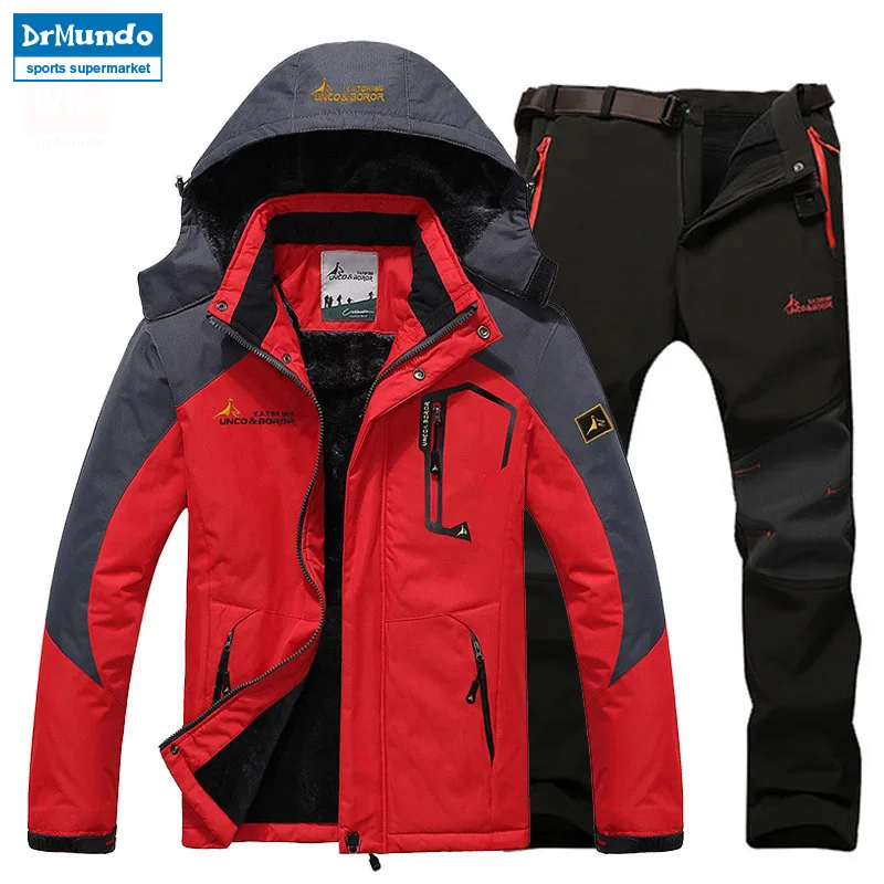 Ski Jacket suits Men Waterproof Fleece Snow Jacket Thermal