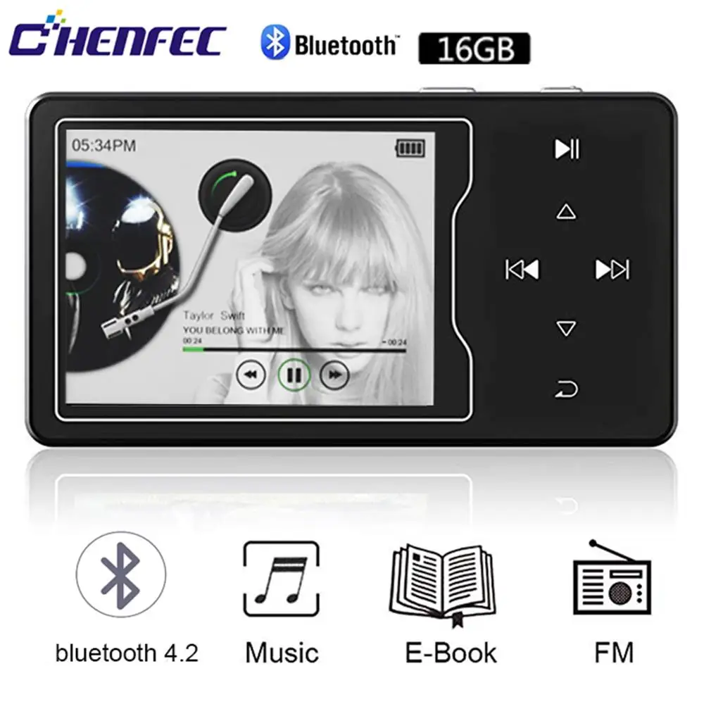 MP4 плеер Chenfec C03 16 Гб сенсорная кнопка встроенный динамик с 2 4 дюймовым цветным