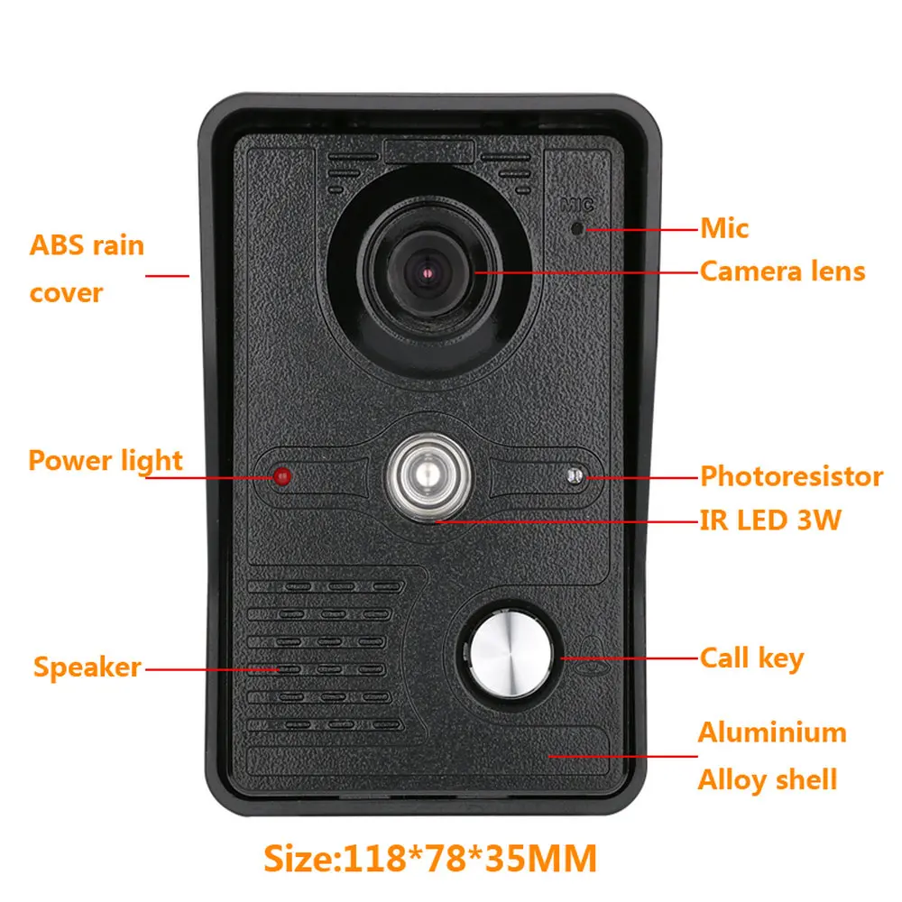 SmartYIBA 7 дюймов TFT цветной видео домофон дверной звонок Система Комплект ИК камера домофон монитор Громкая связь домофон