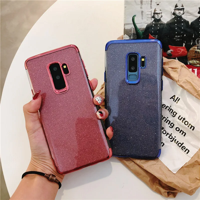 Glitter Silicone TPU Soft Case For Samsung J4 J6 J8 A5 A6 A7 A8 2018 Case S9 S10 Plus S10E Lite S8 J5 J7 Pro 2017 Bling Cover