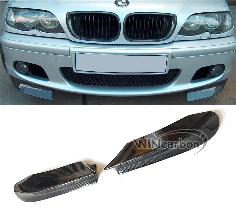 Real carbon fiber CSL Style front splitter 1pair FOR BMW E46 2D 4D M Sport bumper 98 06 in Body