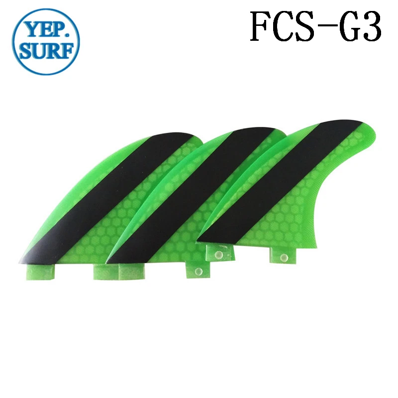 Плавники для серфинга Quilhas FCS плавники G3 зеленый доски сотовый плавник из