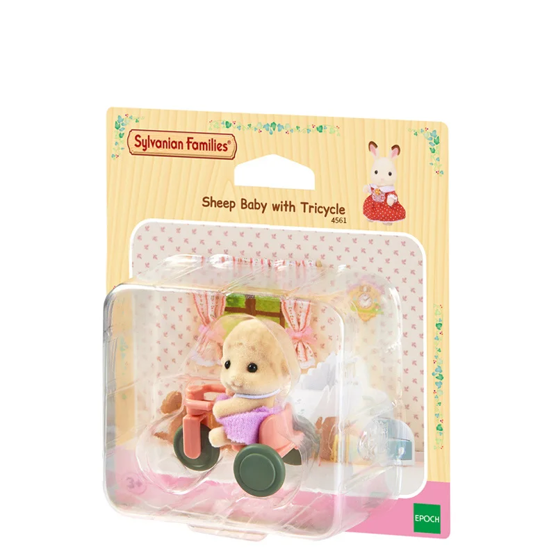 Sylvanian Families Набор для малышей и велосипедов из козла/овцы, кукольный домик, пушистые игрушечные фигурки животных, подарок для девочек, новинка 4561