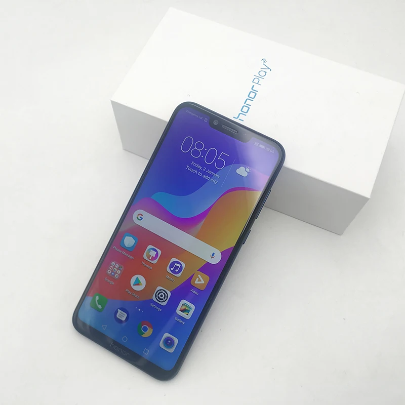 Honor Play, мобильный телефон, 4G, 64G, 6,3 дюймов, Восьмиядерный, мобильный телефон, двойная задняя камера, игровой телефон, отпечаток пальца, распознавание лица