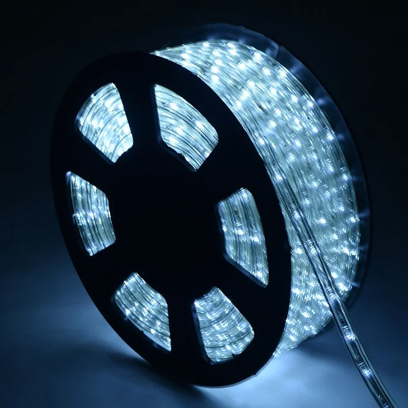 

HENYNET 100' 2 Wire LED Rope Light Christmas In/Outdoor 110V Cool White