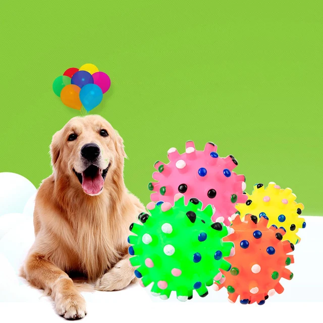 Small Dog Toys 7Pcs Colorful  Pet Puppy Squeaky Chews Squeaker Quack Sound Toy Pet Toy Ball For Dog Pet Teeth Training Dog Games