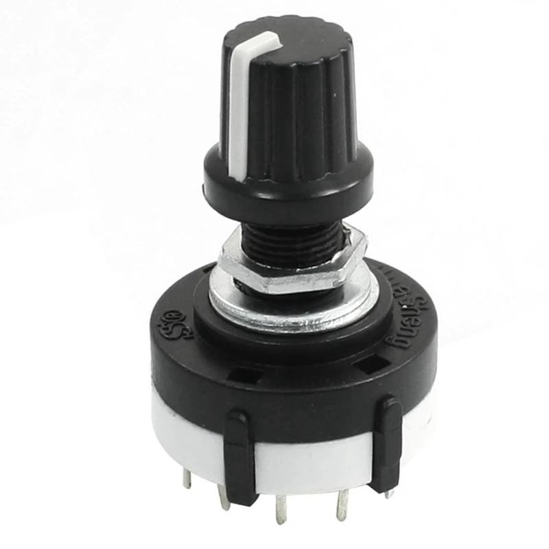 

3P4T 3 Pole 4 Position Single Wafer Band Selector Rotary Switch w Knob