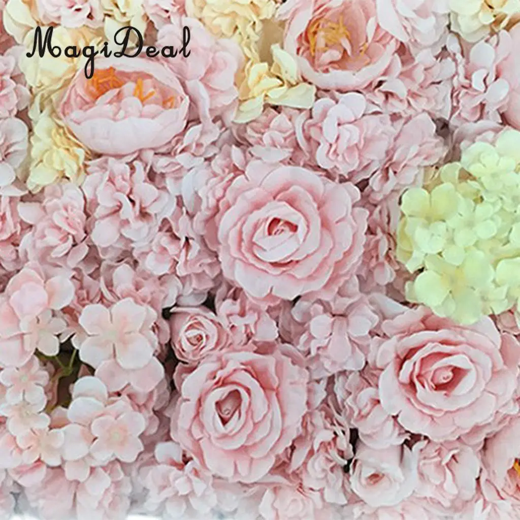 Artificial Flower Roses Wall Panel Wedding Stage Backdrop Home Shop Window Decorative Forals 7 Colors Pick