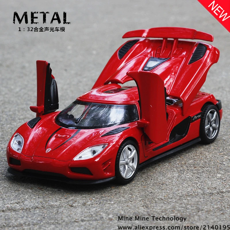 1 32 free shipping Koenigsegg supercar Alloy Diecast Car Model Pull Back Toy Electronic Car classical