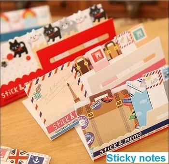 4pcs/lot NEW vintage travel London&Paris&animals sticky notepad Post it stickers Memomarker paper zakka office School supplies