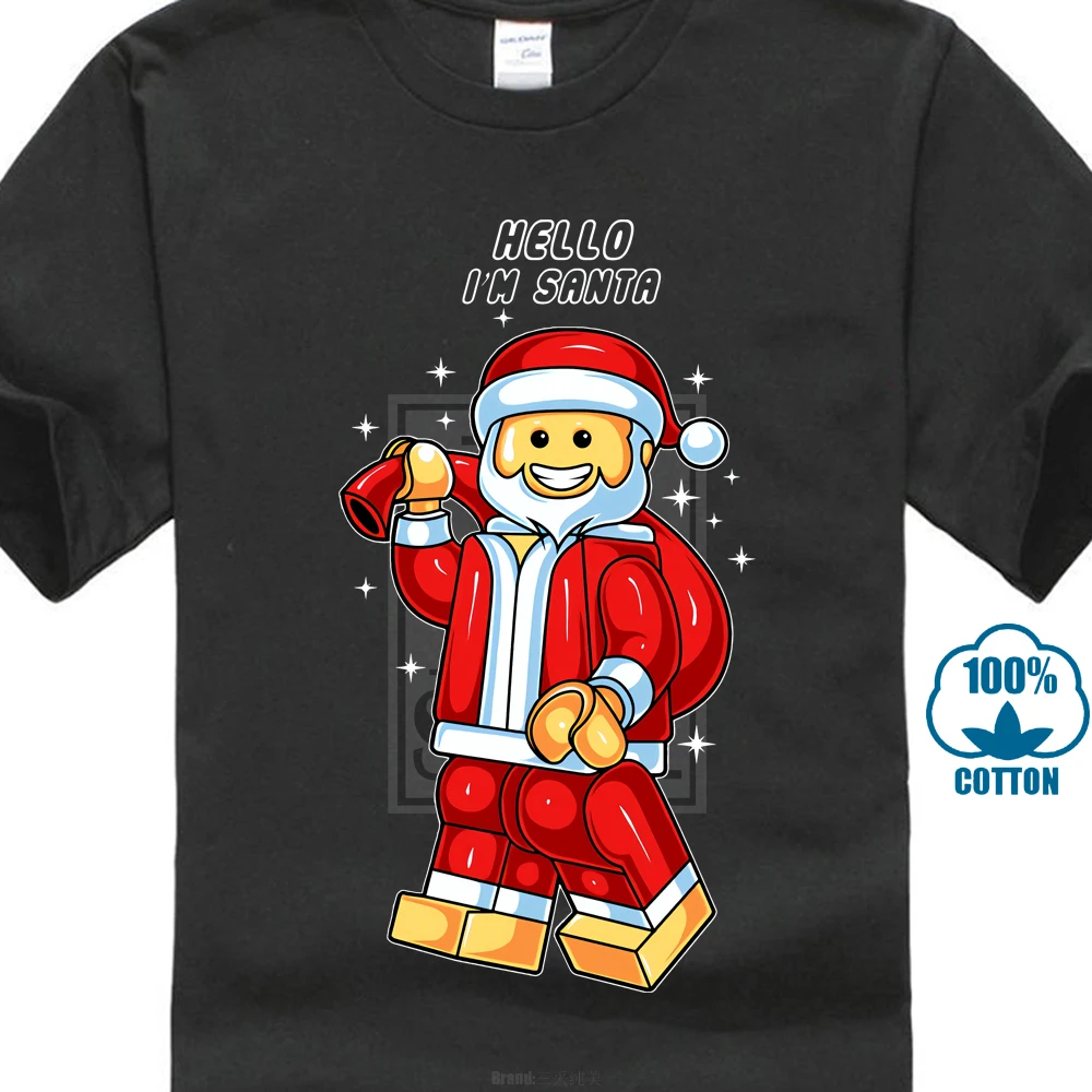 

Lego Hello I'M Santa T Shirt Top Merry Christmas Xmas Snowflakes Winter Toys