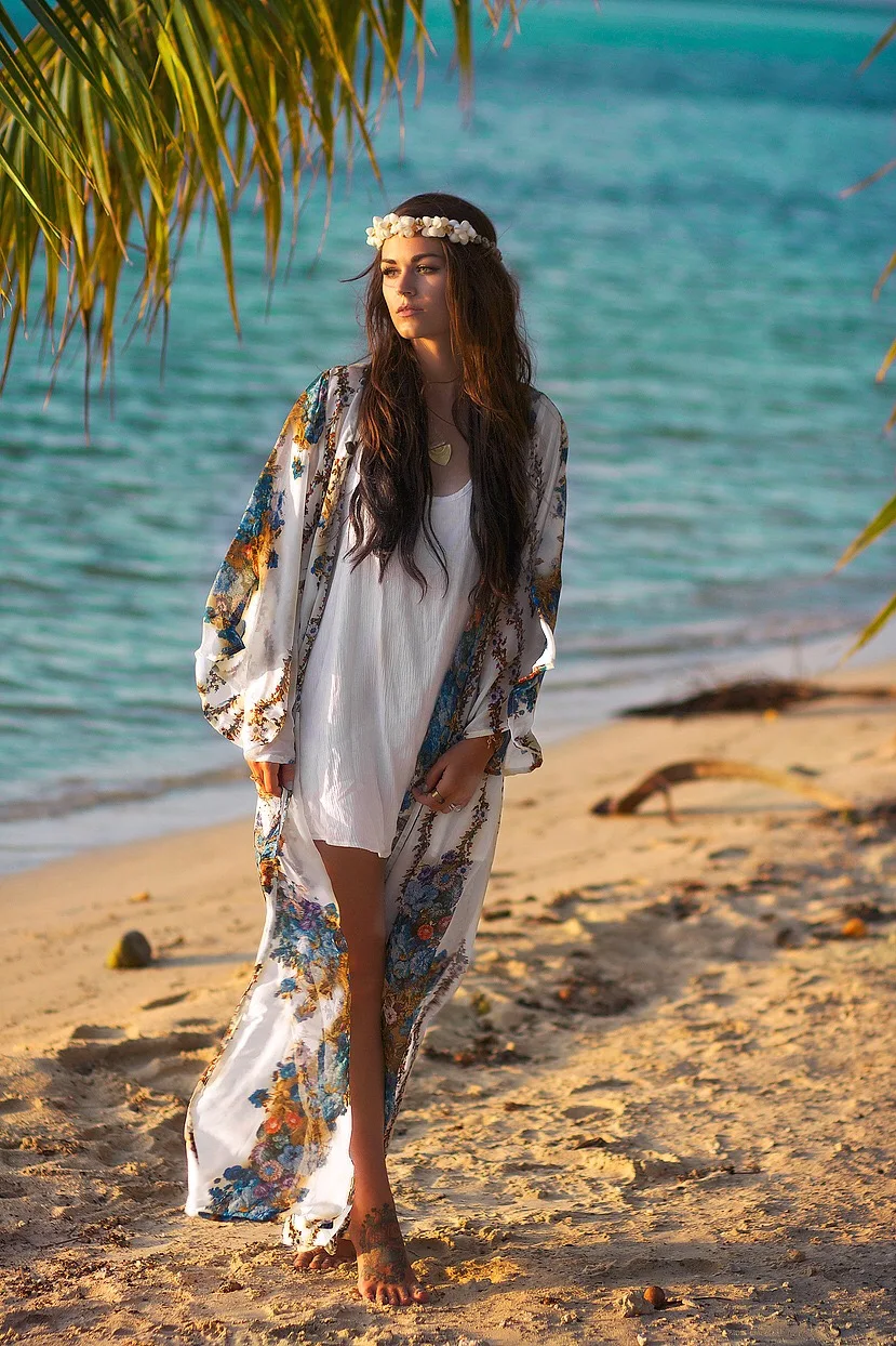 Beach Cover up Tunics for Beach Print Chiffon Long Kaftan Bikini Cover up Robe de Plage Sarong Beach Wrap Swimsuit coverup Beach Cover up Tunics for Beach Print Chiffon Long Kaftan Bikini Cover up Robe de Plage Sarong Beach Wrap Swimsuit coverup