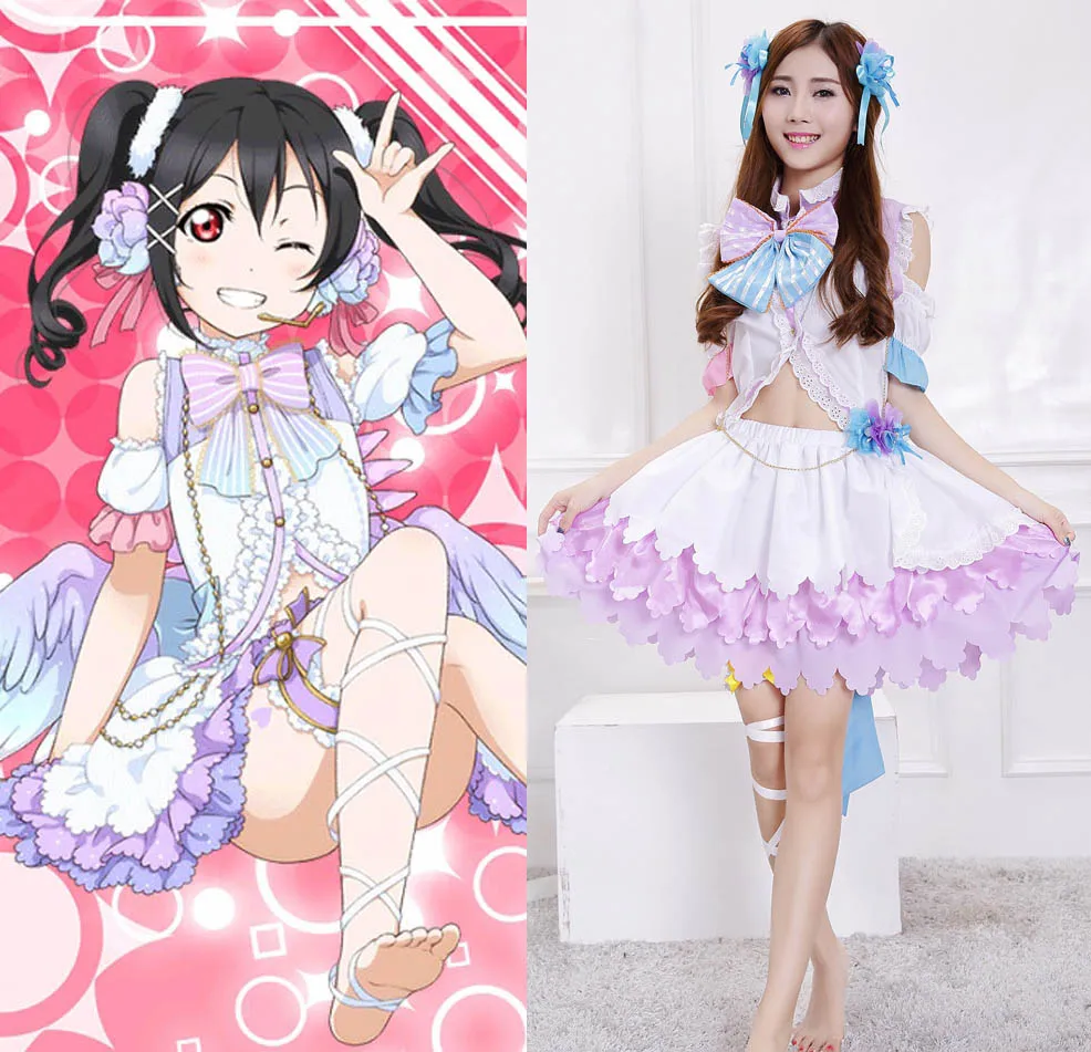 

Anime Lovelive! Yazawa Nico White Valentine's Day Angels Awakening Uniform Cosplay Costume Love Live Full Set Party Lolita Dress