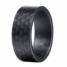 Модное Ювелирное кольцо Alliance 8 мм, мужское черное гладкое кольцо из чистого углеродного волокна, комфортное, подходит для свадьбы, помолвки, большой размер 7-13