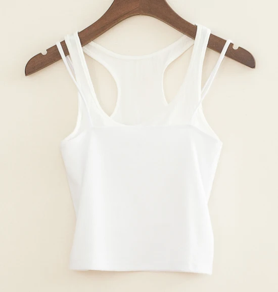 white Для женщин нить транспортные Strappy Tank Top - Цвет: white