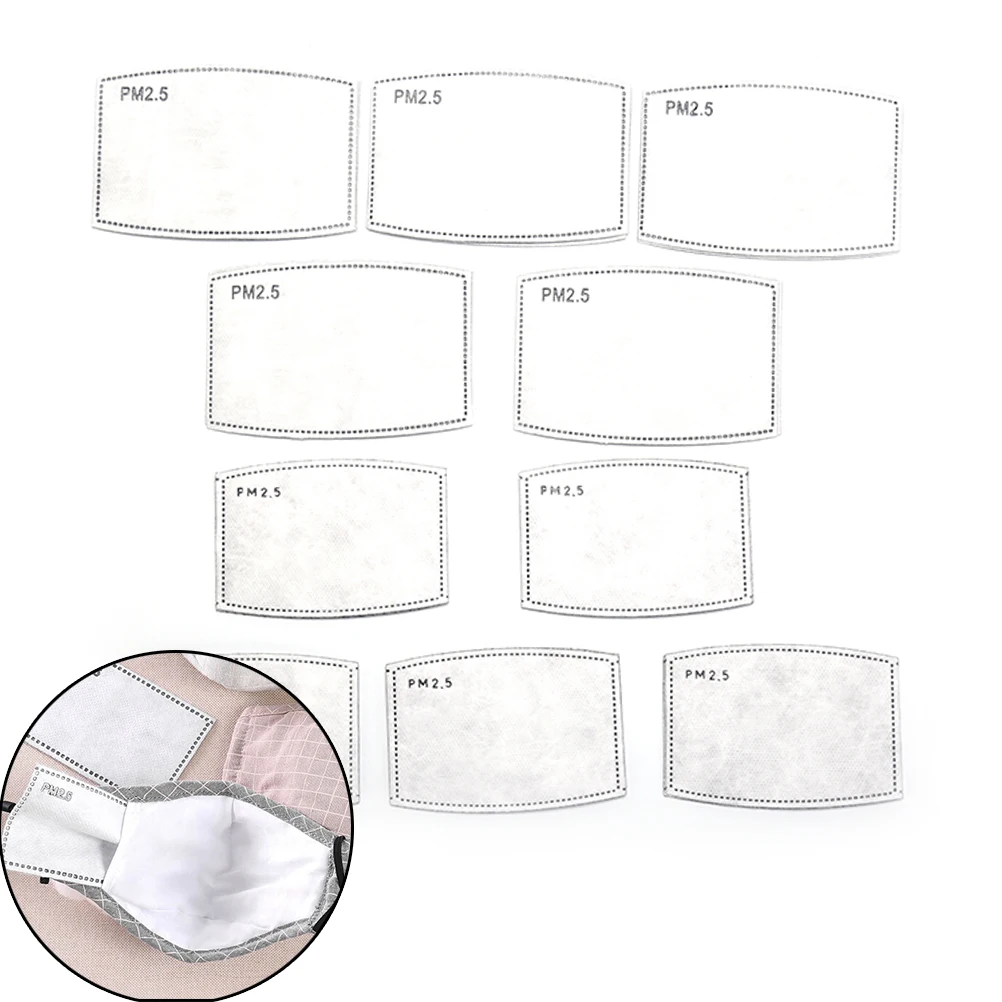 

10pcs/lot PM2.5 Activated Carbon Filter Filter Paper Insert Protective Filter Cloth For Mask Replaceable Anti Haze Dust Masks