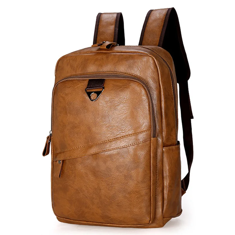 De los hombres de la moda Mochila impermeable de la PU bolsa de viaje de cuero Hombre de gran capacidad adolescente hombre Mochila mochilas para portátiles De los hombres de la moda Mochila impermeable de la PU bolsa de viaje de cuero Hombre de gran capacidad adolescente hombre Mochila mochilas para portátiles