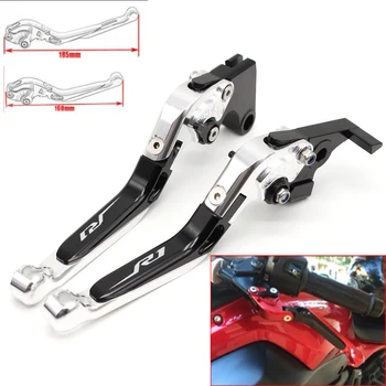 

Motorcycle CNC Adjustable Foldable brake Clutch Levers for Yamaha YZF R1S 2015 2016 2017 with Logo(R1)