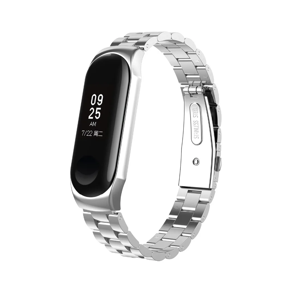 Mi Band 4 Strap Metal Stainless Steel For Xiaomi Mi Band 3 Strap Compatible Bracelet Miband 3 Wristbands Pulseira Miband3