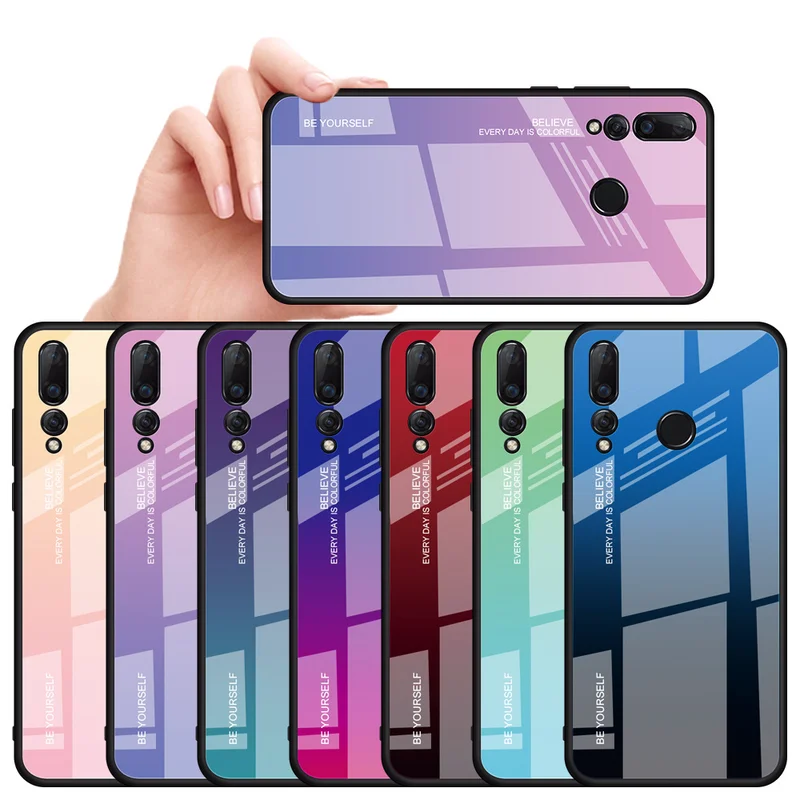 For VIVO V15 Pro Case Luxury Hard Tempered Glass Gradient Protect Cover case For vivo IQOO V9 Y85 X27 X23 Z3 Z3i Z1 Z1i S1 Cover