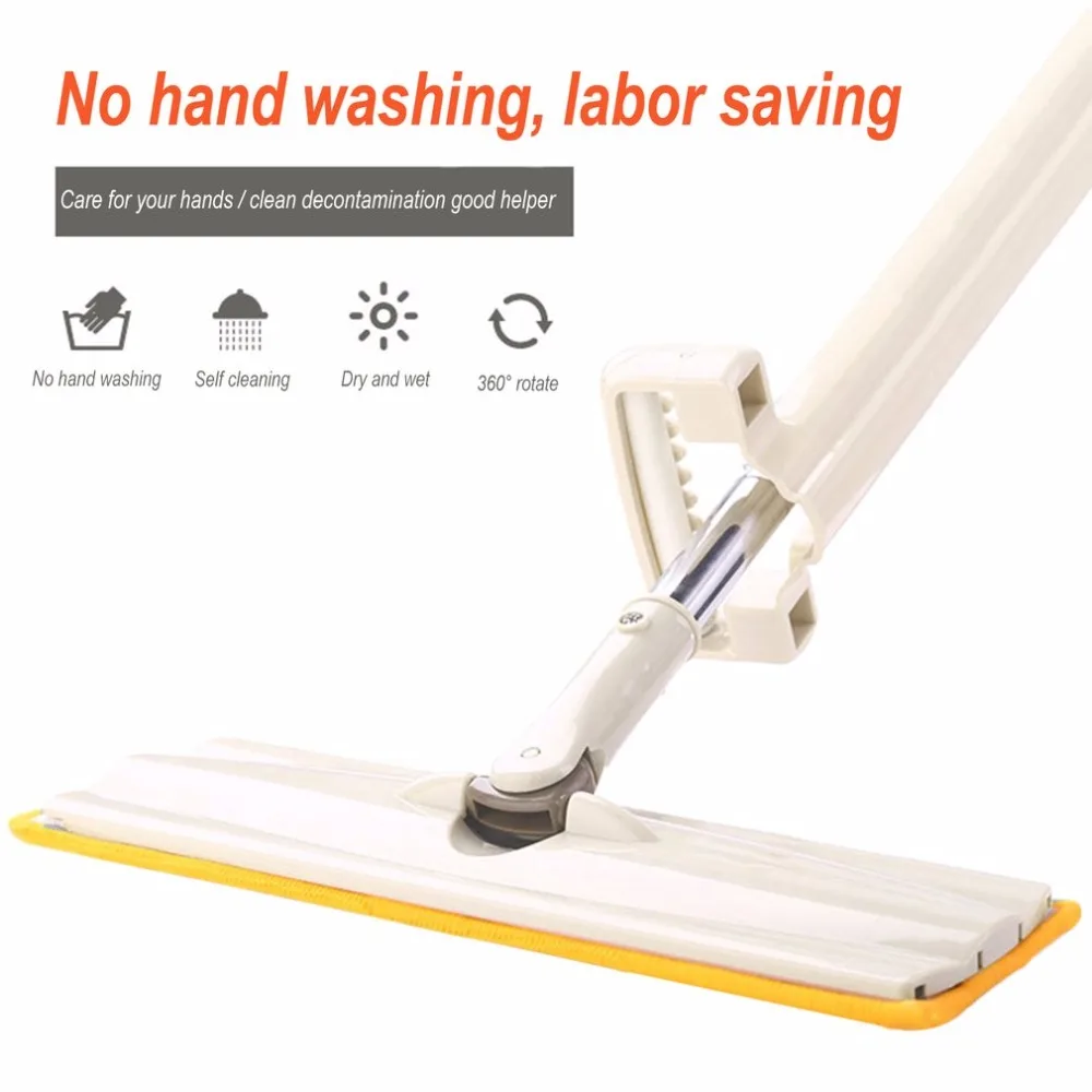

Lazy Hand wash-Free Flat Mop Wood Floor Household Supplies Hands-Free Telescopic Washable Mop Washing Floor Double-Side