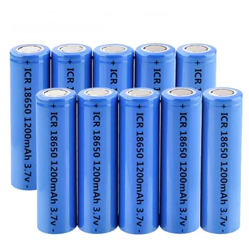 

10PCS/lot 3.7V 1200mAh Lithium 18650 power electronic rechargeable battery for Flashlight LED light Headlight ICR18650 Batteries