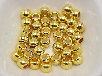 Gold Metallic 9x6mm Barrel Pony Beads (200pcs)