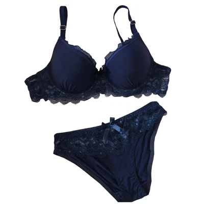 New arrival Women Sexy Plus Size Big Lace Bra Sets Solid Comfortable Bra Panty Set Sexy Lingerie Set Wave style Bra & Brief Sets bra and knicker sets cheap Bra & Brief Sets