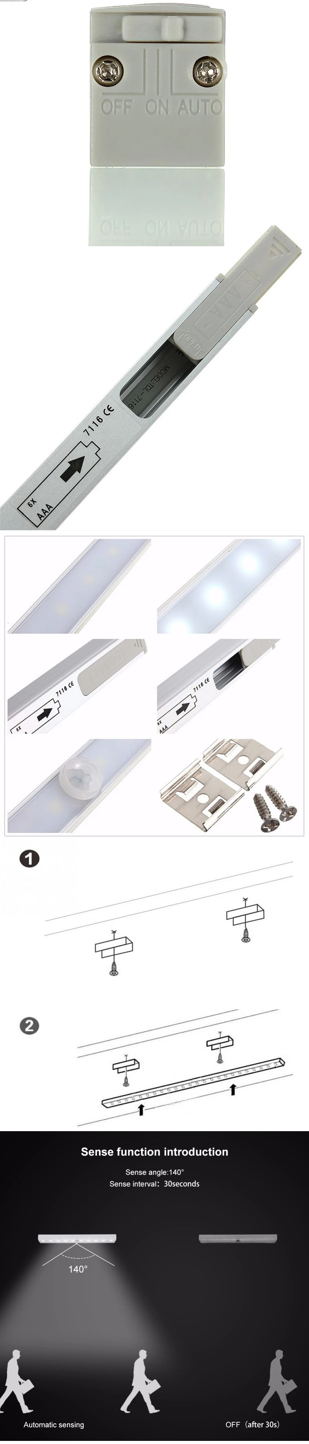 ZjRight энергосберегающий автоматический датчик движения 20 светодиодный светильник беспроводной PIR шкаф для кухни спальни шкаф для помещений лестница ночной Светильник